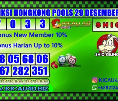 PREDIKSI TOGEL HONGKONG POOLS 29 DESEMBER 2019