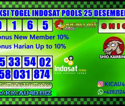 PREDIKSI TOGEL INDOSAT POOLS 25 DESEMBER 2019