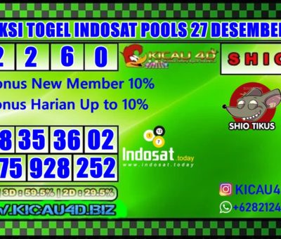 PREDIKSI TOGEL INDOSAT POOLS 27 DESEMBER 2019