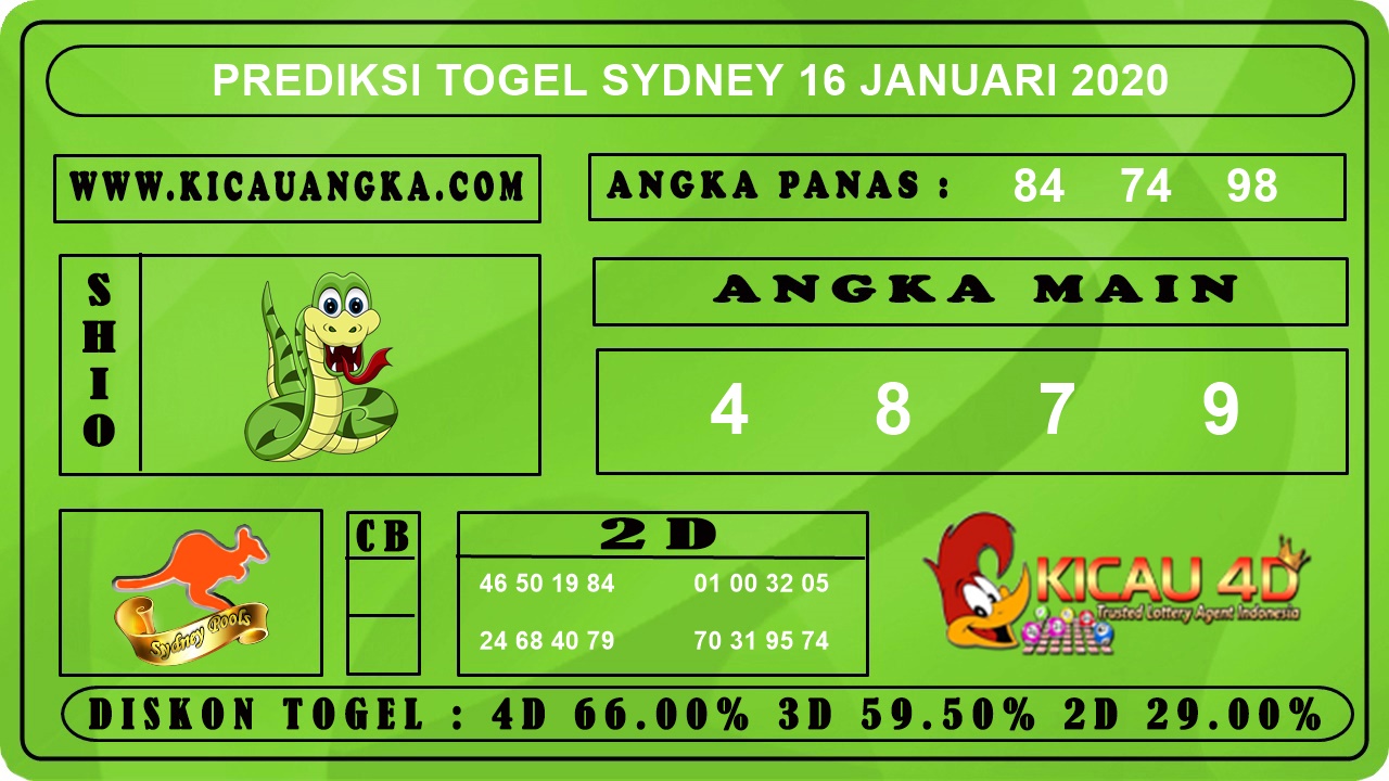 PREDIKSI TOGEL SYDNEY 16 JANUARI 2020