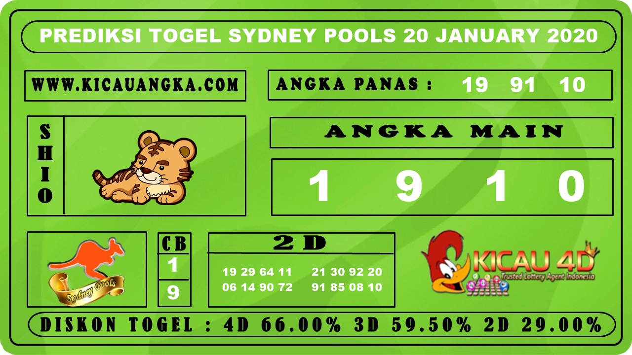 PREDIKSI TOGEL SYDNEY POOLS 20 JANUARY 2020