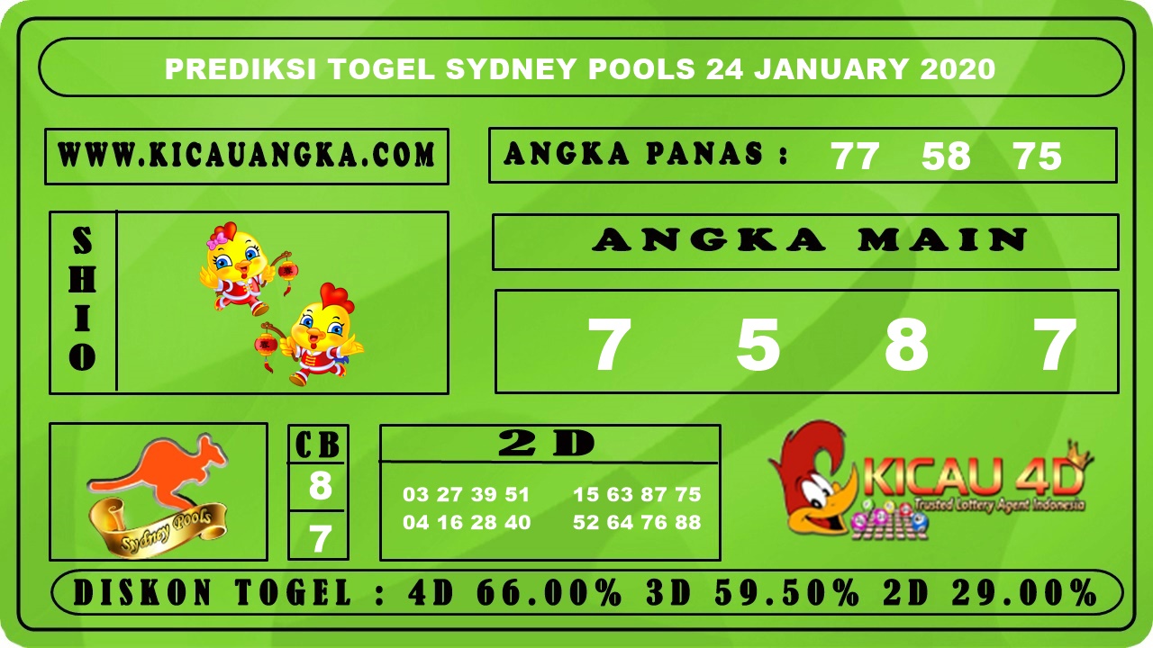 PREDIKSI TOGEL SYDNEY POOLS 24 JANUARY 2020