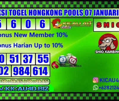 PREDIKSI TOGEL HONGKONG POOLS 07 JANUARI 2020