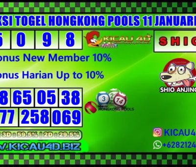 PREDIKSI TOGEL HONGKONG POOLS 11 JANUARI 2020