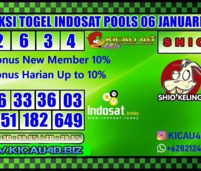 PREDIKSI TOGEL INDOSAT POOLS 06 JANUARI 2020