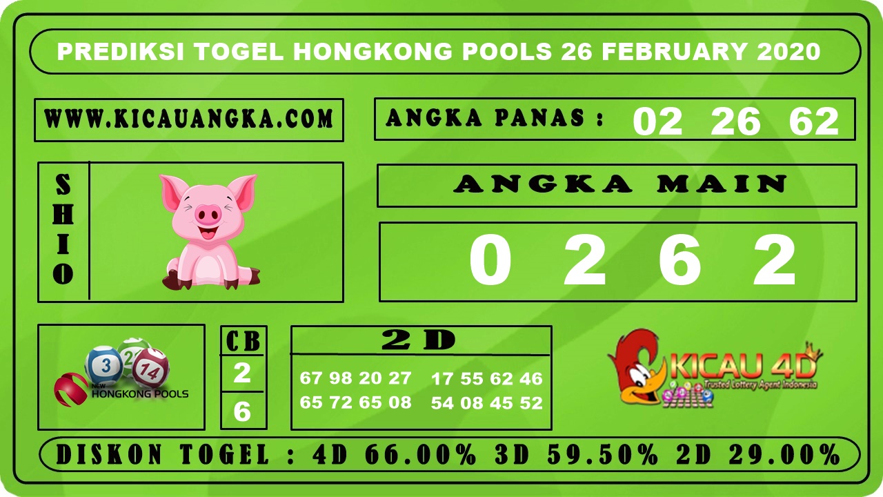 PREDIKSI TOGEL HONGKONG POOLS 26 FEBRUARI 2020