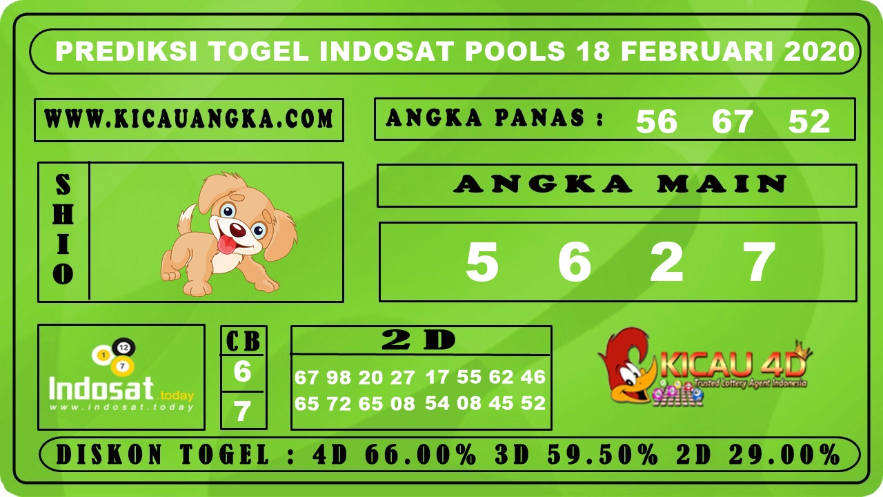 PREDIKSI TOGEL INDOSAT POOLS 18 FEBRUARI 2020