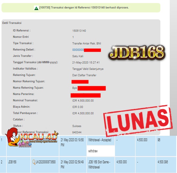 BUKTI JACKPOT DAN WD KEMENANGAN 4.5 JT KICAU4D