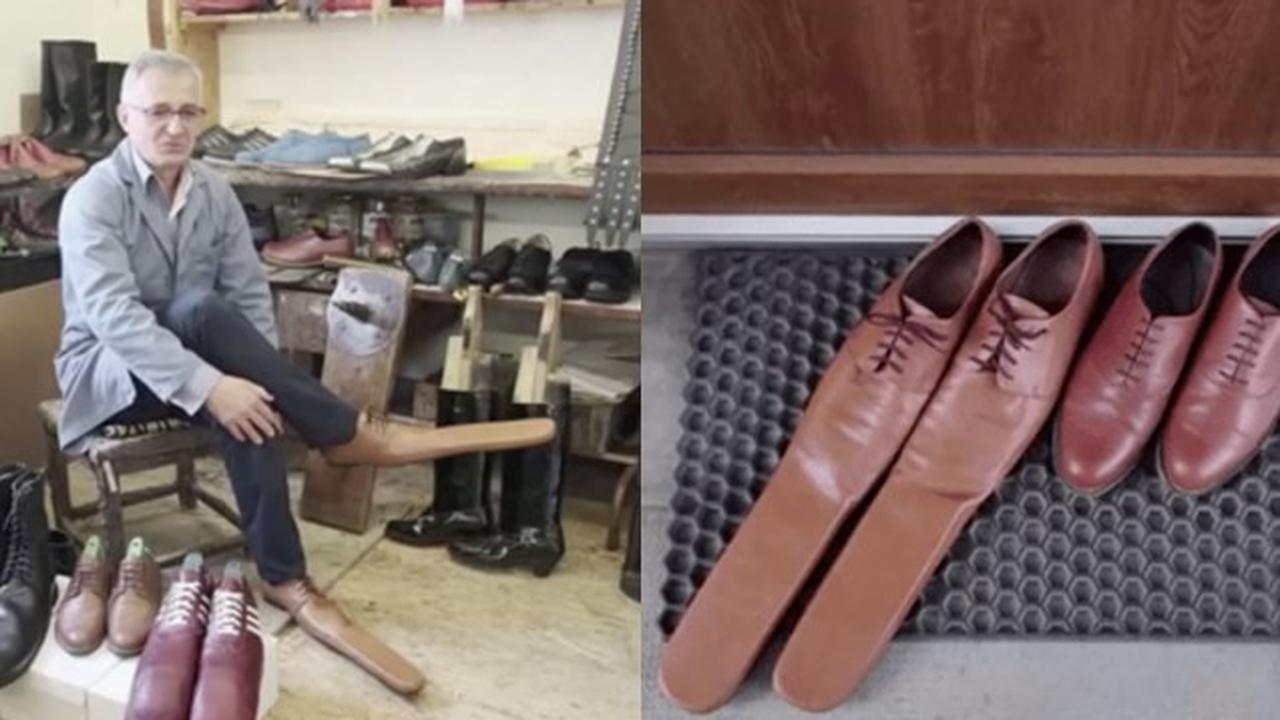 Terapkan Social Distancing, Pria Ini Ciptakan Sepatu Panjang yang Unik
