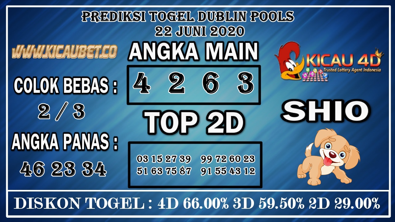 PREDIKSI TOGEL DUBLIN POOLS 23 JUNI 2020