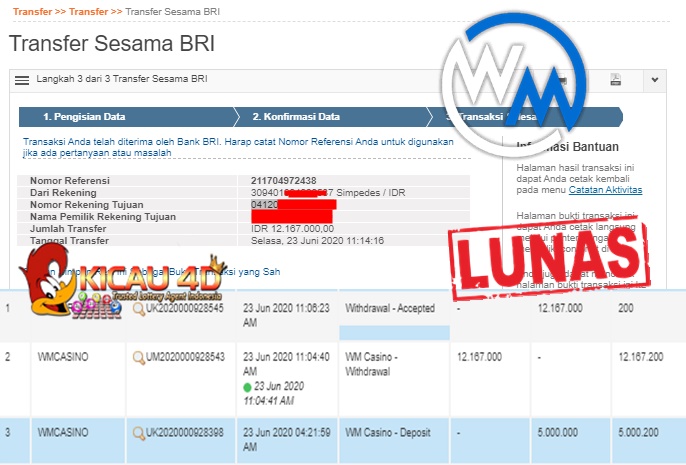 BUKTI JACKPOT DAN WD KEMENANGAN 12 JT KICAU4D