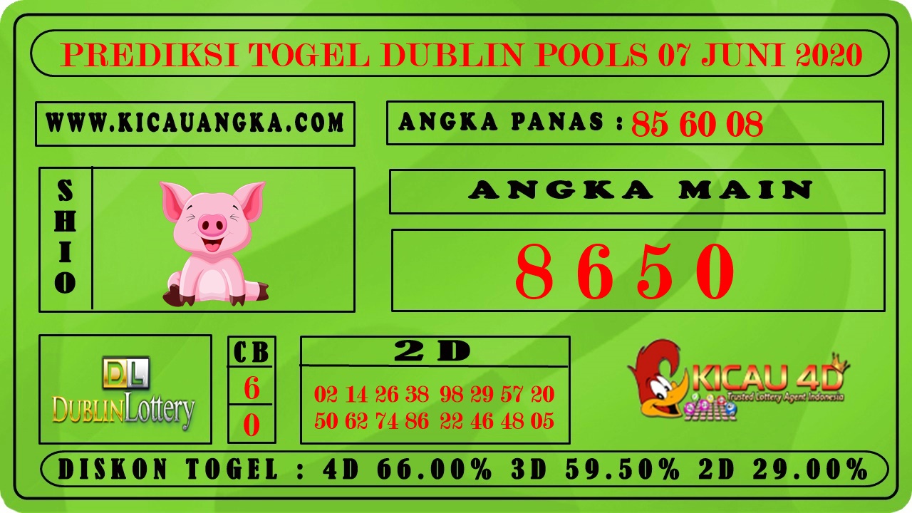 PREDIKSI TOGEL DUBLIN POOLS 07 JUNI 2020