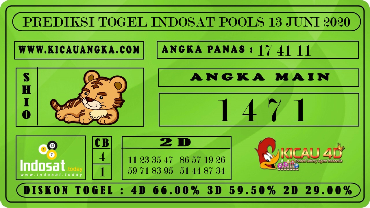 PREDIKSI TOGEL INDOSAT POOLS 13 JUNI 2020