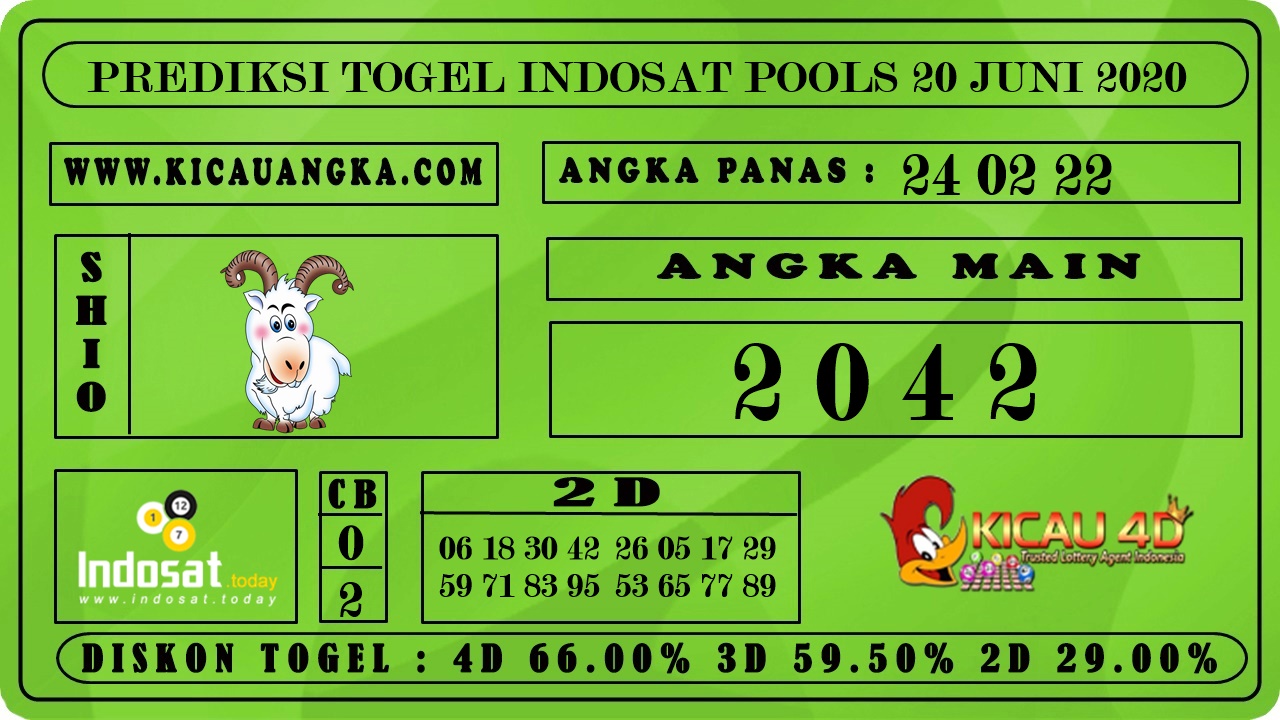 PREDIKSI TOGEL INDOSAT POOLS 20 JUNI 2020