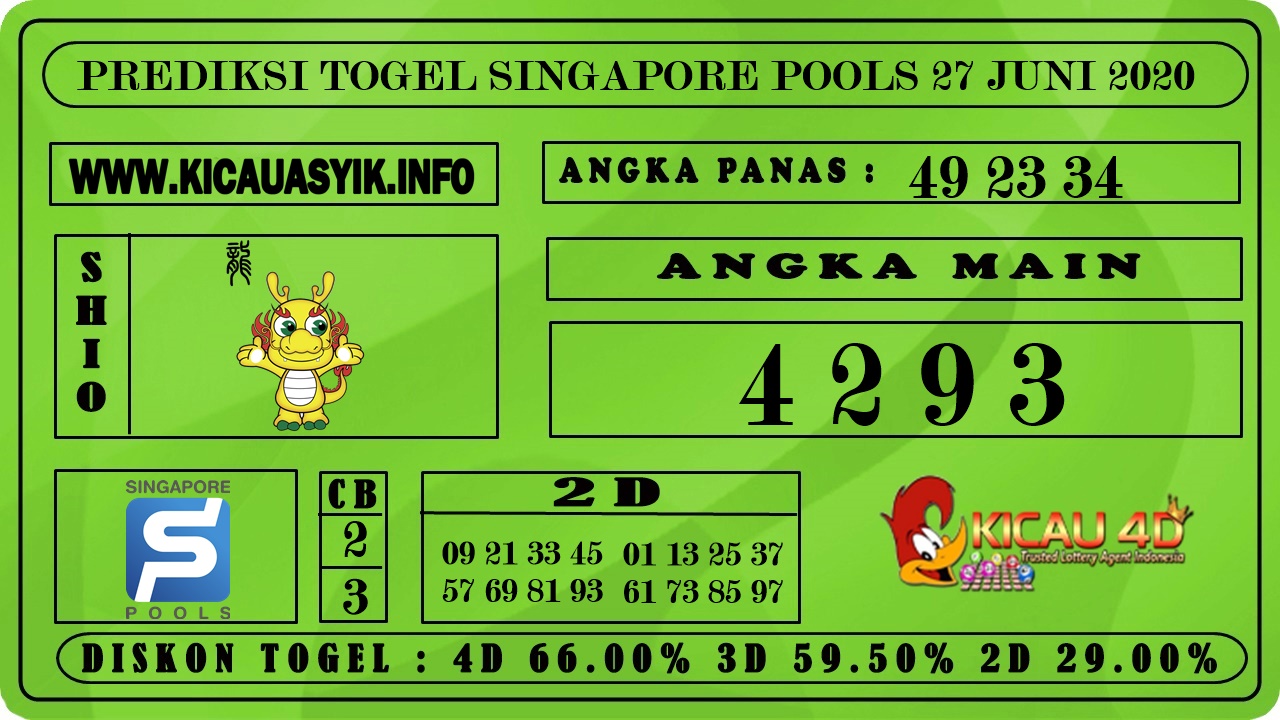 PREDIKSI TOGEL SINGAPORE POOLS 27 JUNI 2020