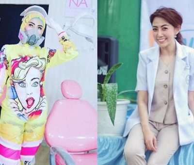 6 Pesona Nina Agustin, Dokter Gigi di Malang yang Viral Pakai APD Unik