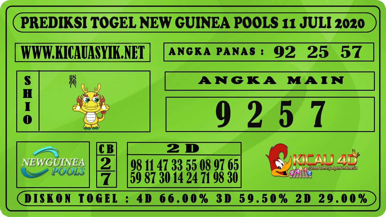 PREDIKSI TOGEL NEW GUINEA POOLS 11 JULI 2020