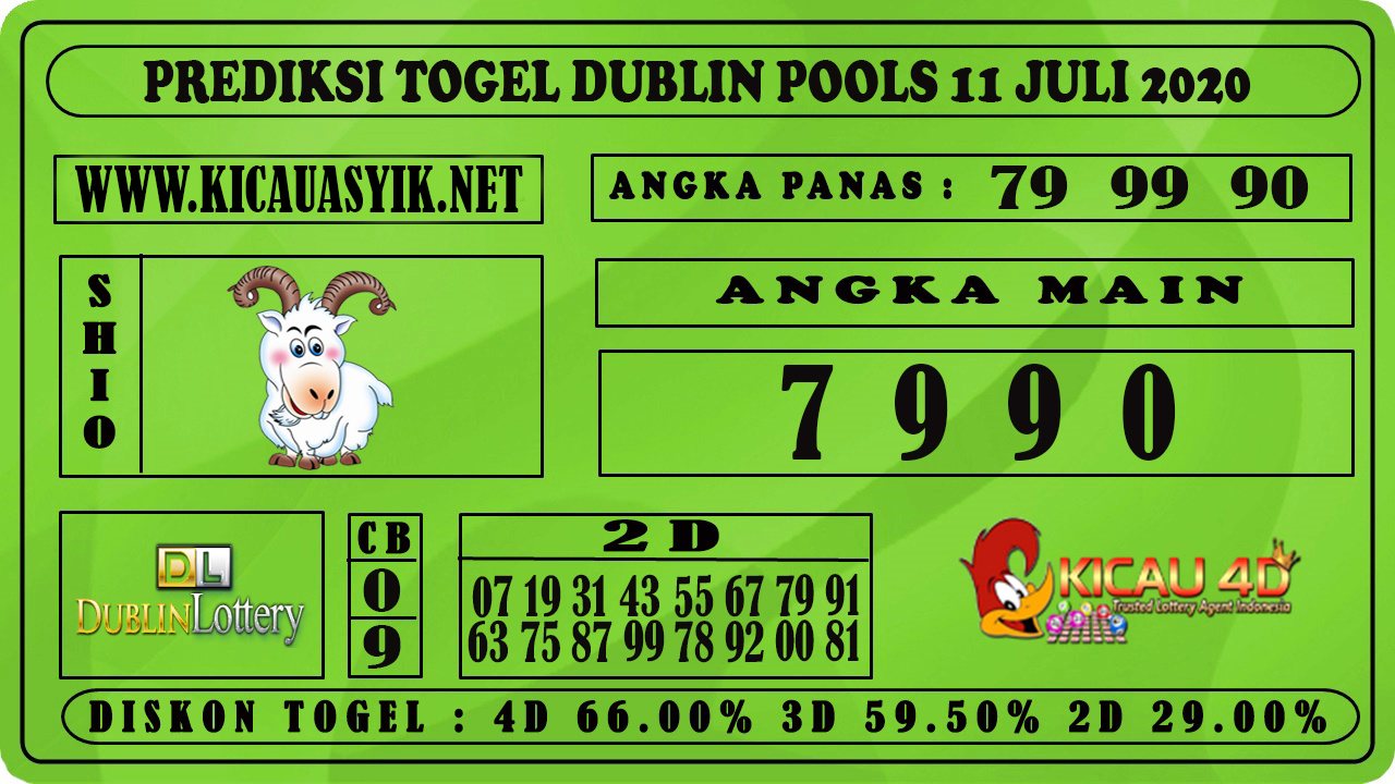 PREDIKSI TOGEL DUBLIN POOLS 11 JULI 2020