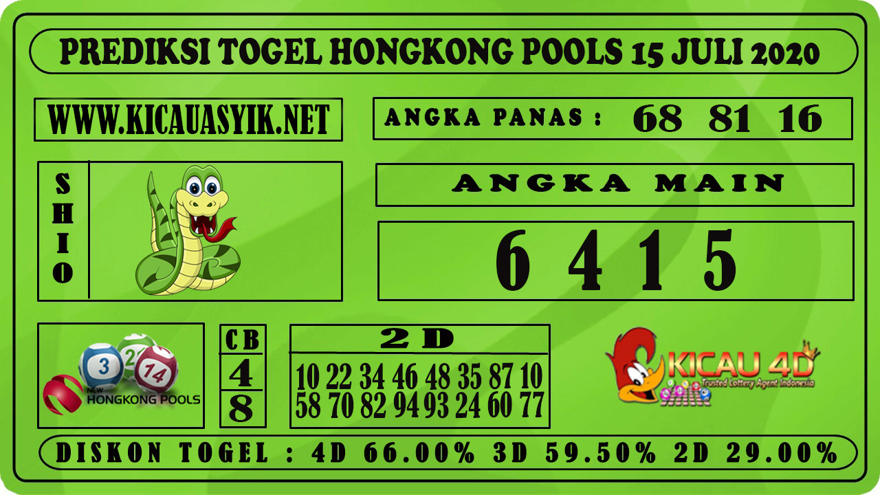 PREDIKSI TOGEL HONGKONG POOLS 15 JULI 2020