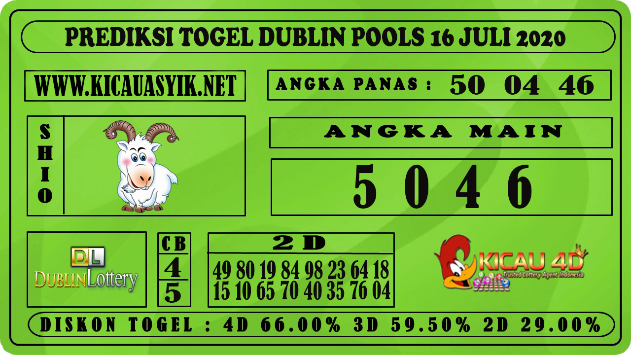 PREDIKSI TOGEL DUBLIN POOLS 16 JULI 2020