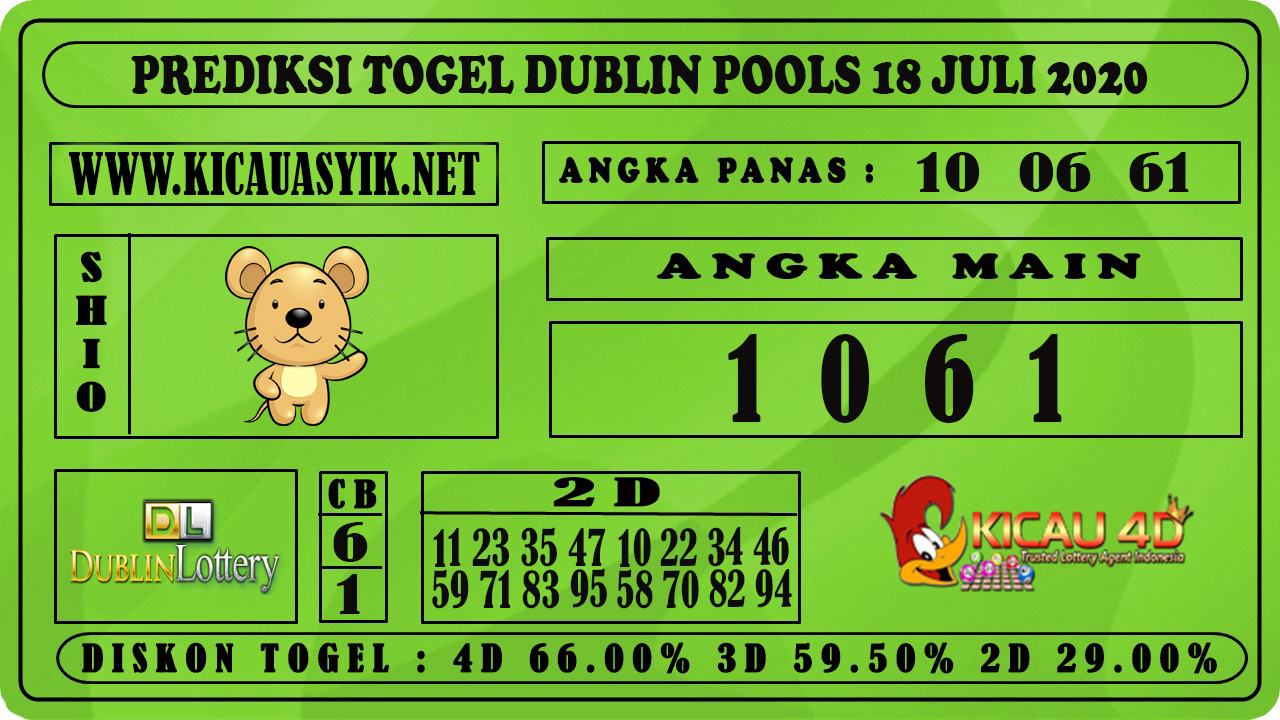 PREDIKSI TOGEL DUBLIN POOLS 18 JULI 2020