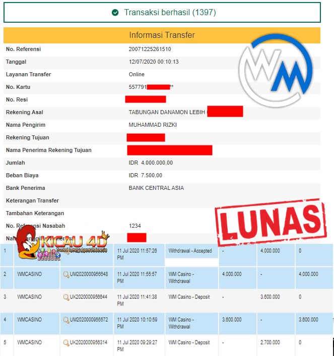 BUKTI JACKPOT DAN WD KEMENANGAN 4 JT KICAU4D