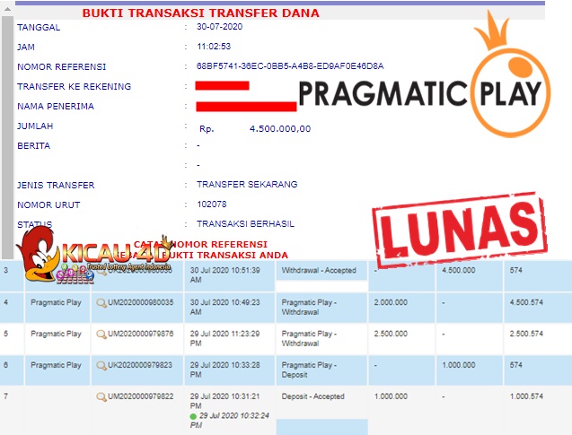 BUKTI JACKPOT DAN WD KEMENANGAN 4.5 JT KICAU4D