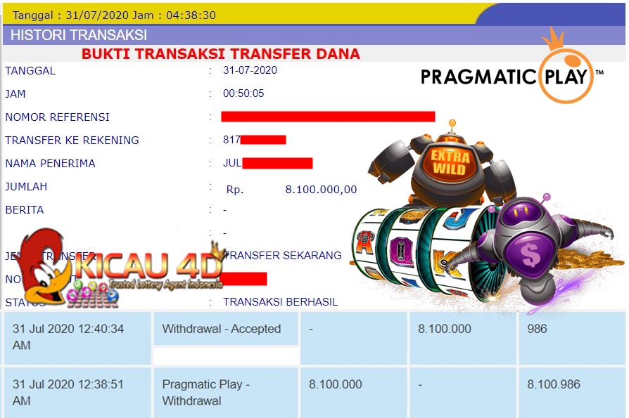 BUKTI JACKPOT DAN WD KEMENANGAN 8.1 JT KICAU4D