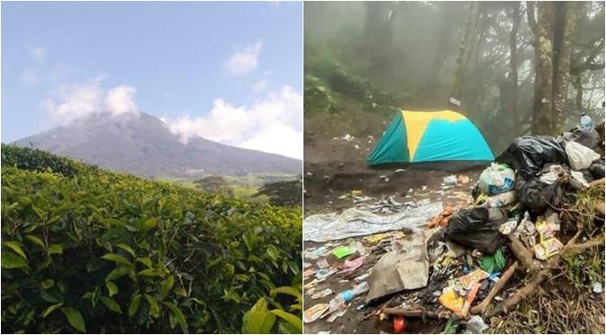 6 Potret Gunung Dempo di Sumatera Selatan Dipenuhi Sampah