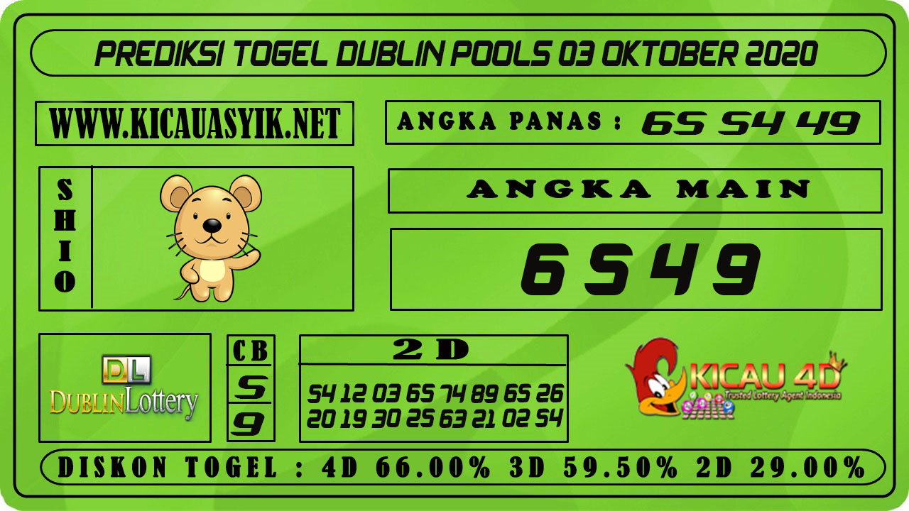 PREDIKSI TOGEL DUBLIN 03 OKTOBER 2020