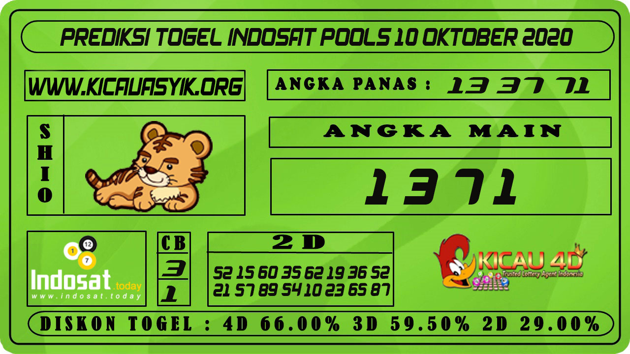 PREDIKSI TOGEL INDOSAT 10 OKTOBER 2020