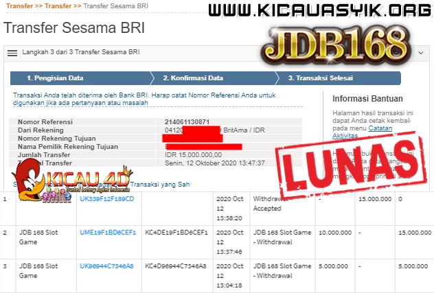 BUKTI JACKPOT KEMENANGAN MEMBER 15 JUTA KICAU4D