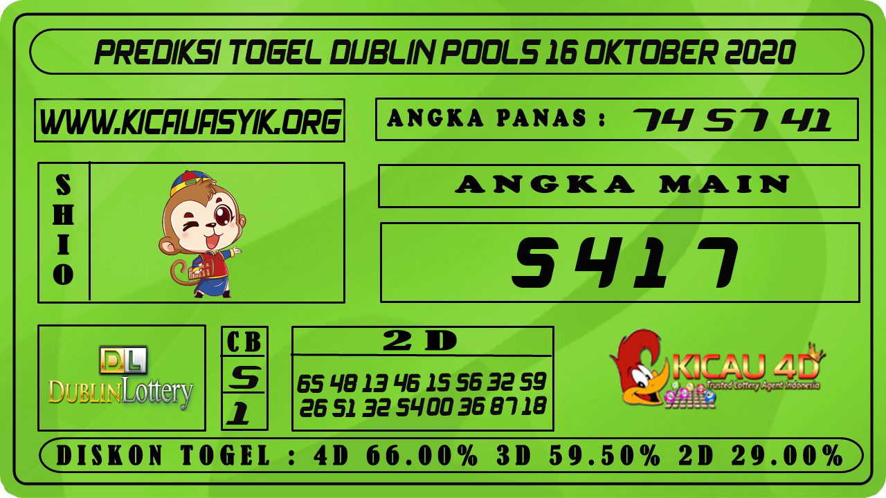 PREDIKSI TOGEL DUBLIN POOLS 16 OKTOBER 2020