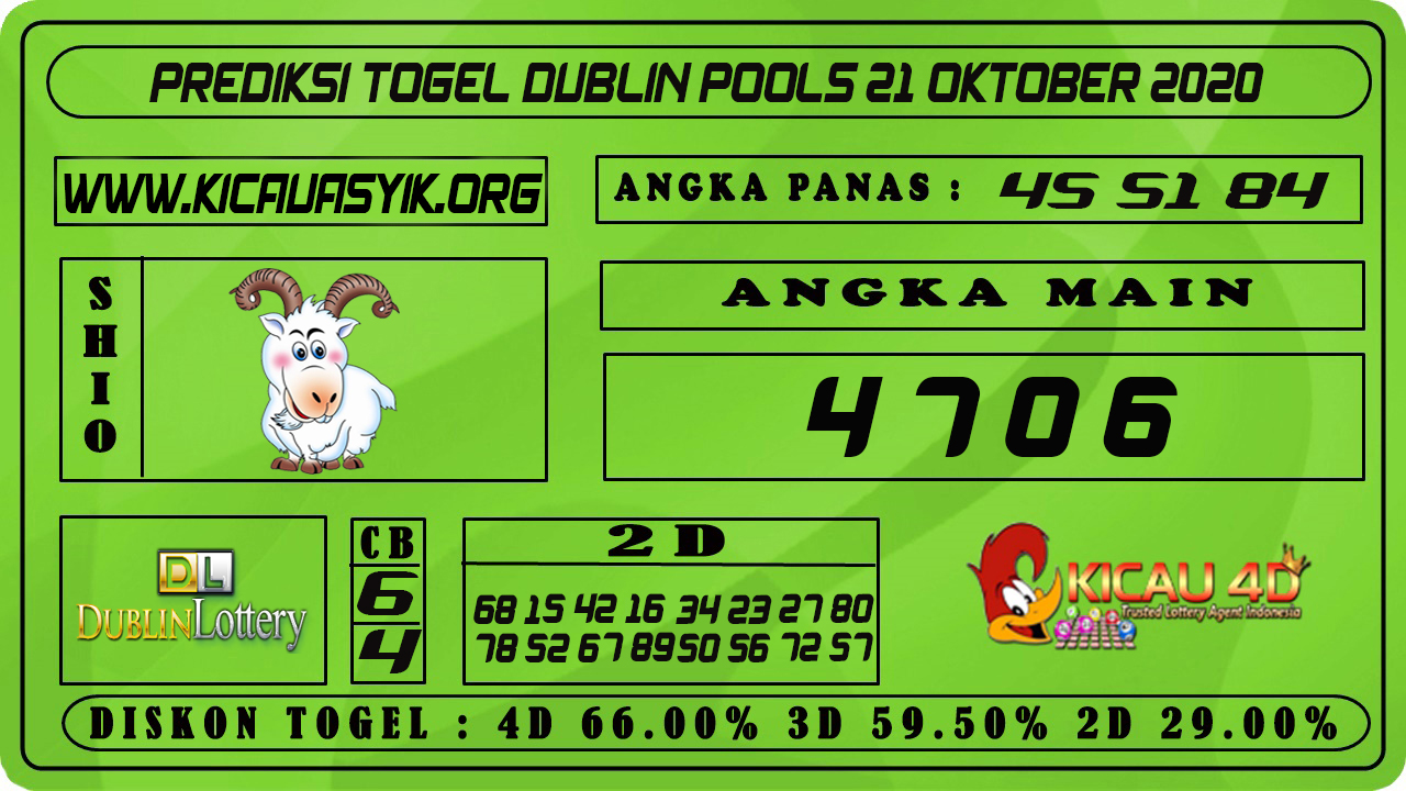 PREDIKSI TOGEL DUBLIN POOLS 21OKTOBER 2020