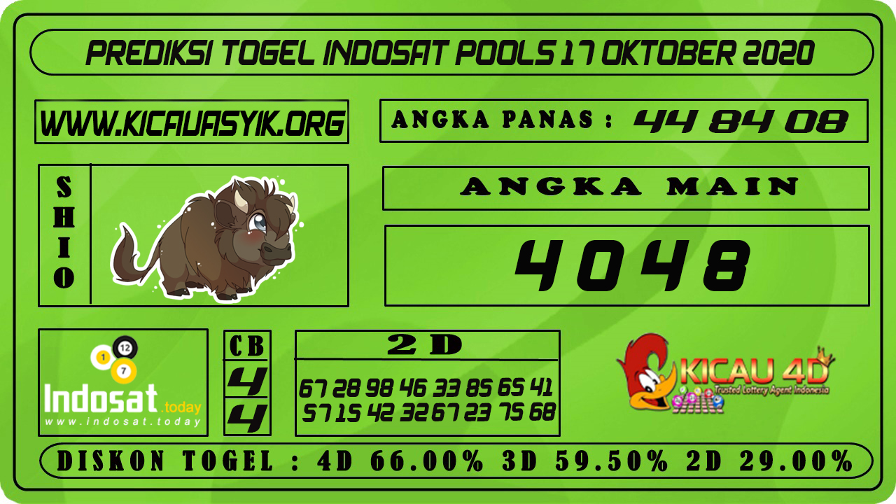 PREDIKSI TOGEL INDOSAT 17 OKTOBER 2020