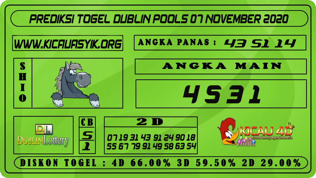 PREDIKSI TOGEL DUBLIN POOLS 07 NOVEMBER 2020