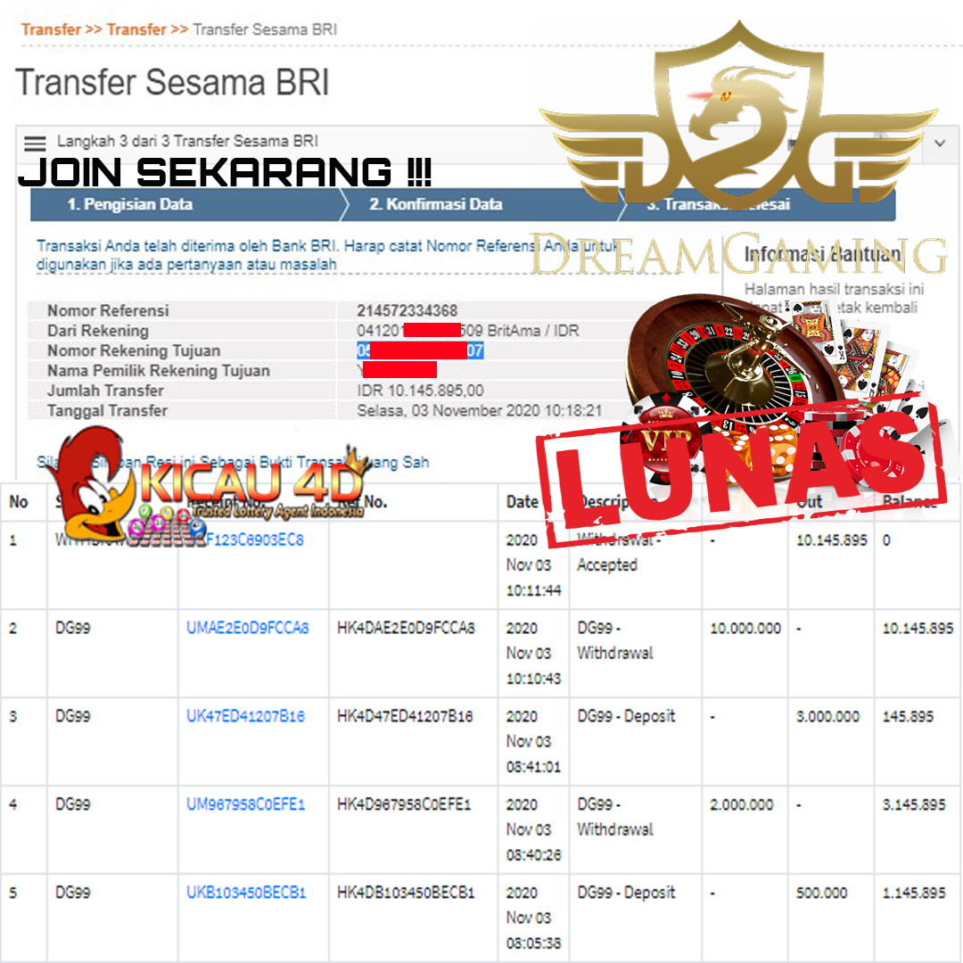 BUKTI JACKPOT KEMENANGAN MEMBER 10 JUTA KICAU4D