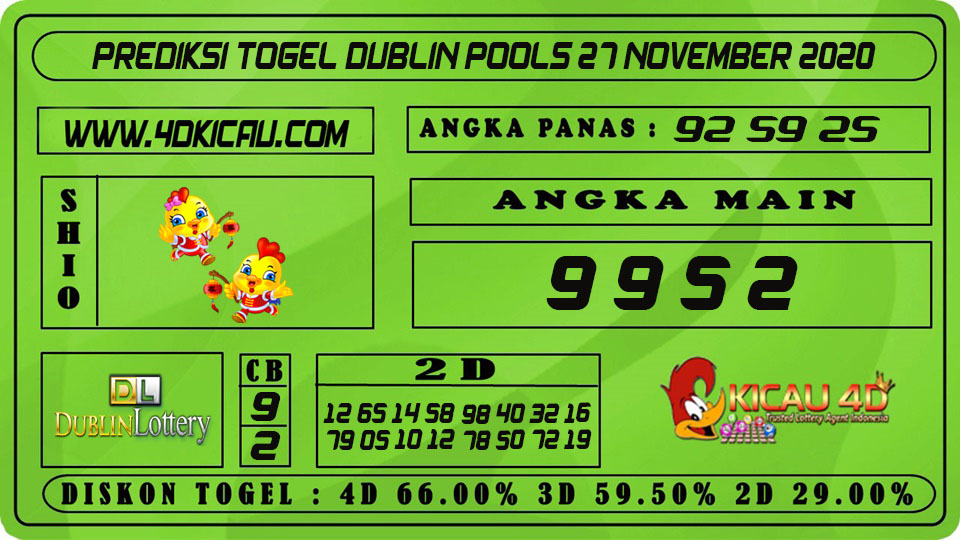 PREDIKSI TOGEL DUBLIN POOLS 27 NOVEMBER 2020