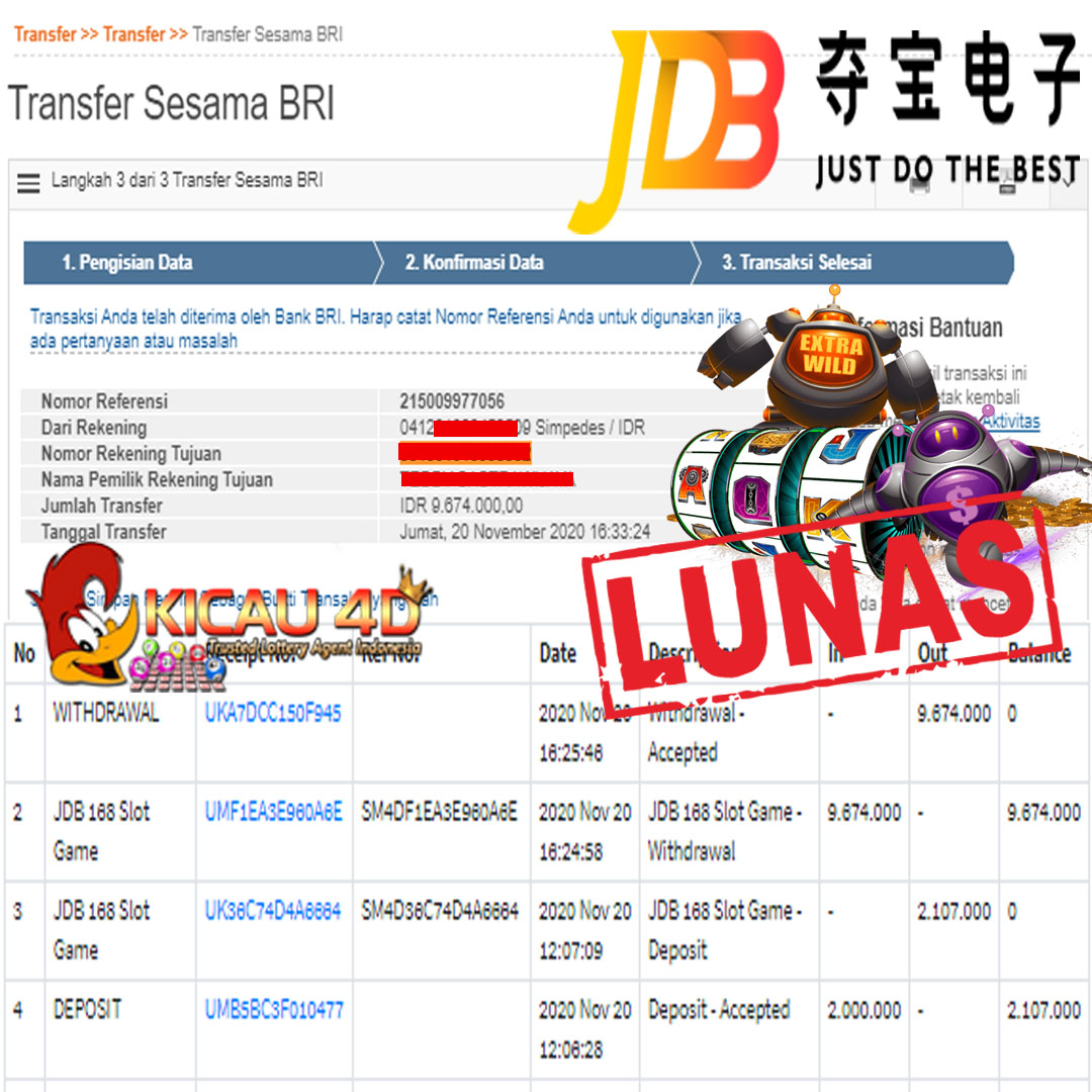 BUKTI JACKPOT KEMENANGAN MEMBER 9 JUTA KICAU4D