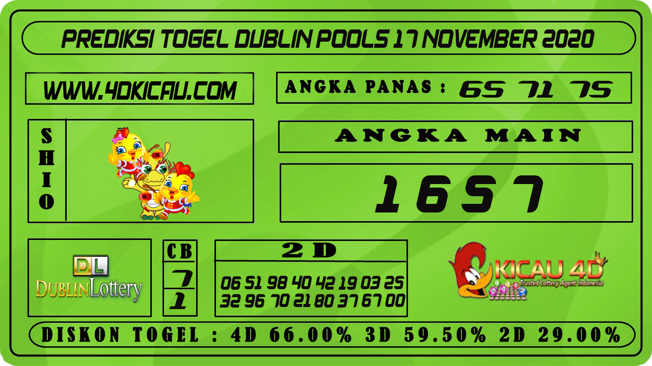 PREDIKSI TOGEL DUBLIN POOLS 16 NOVEMBER 2020