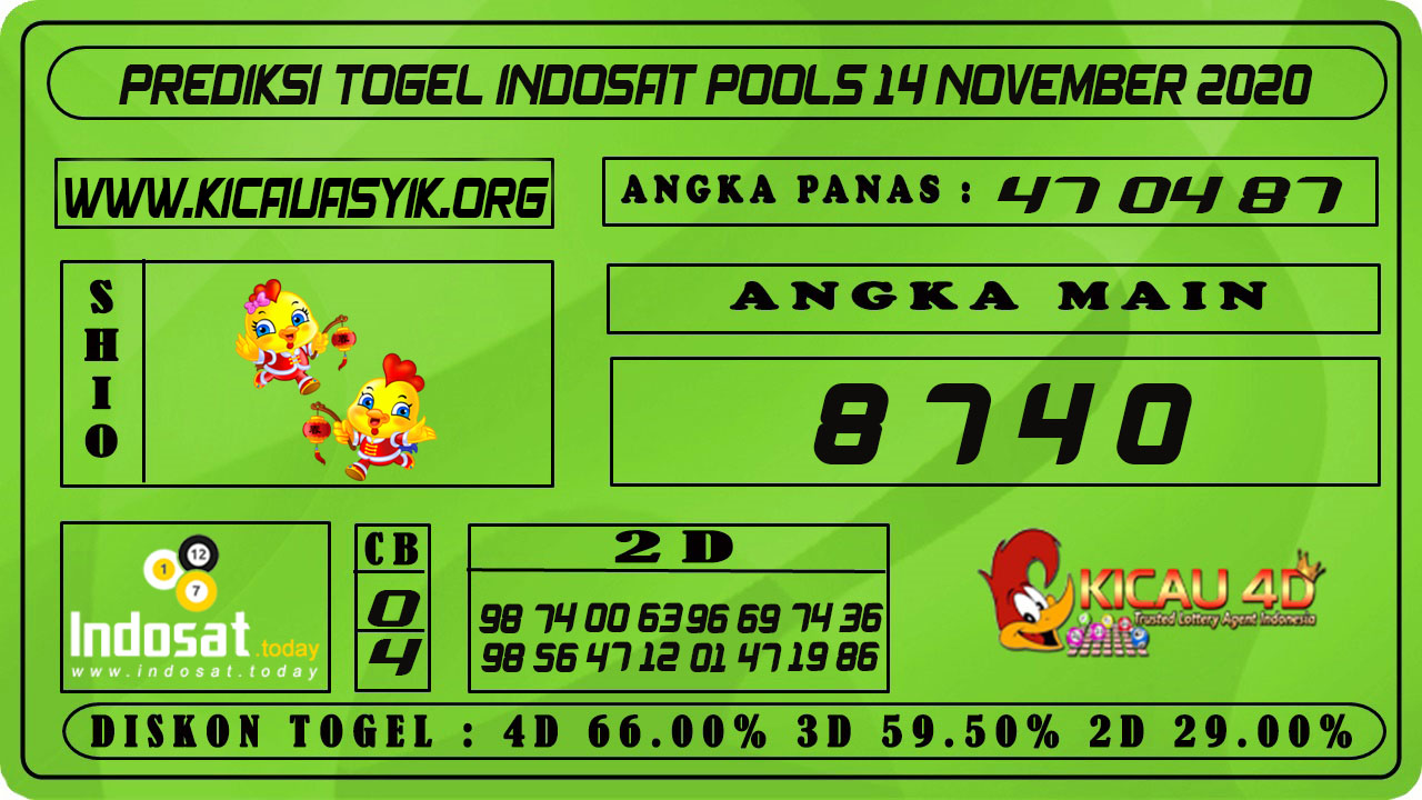 PREDIKSI TOGEL INDOSAT POOLS 14 NOVEMBER 2020