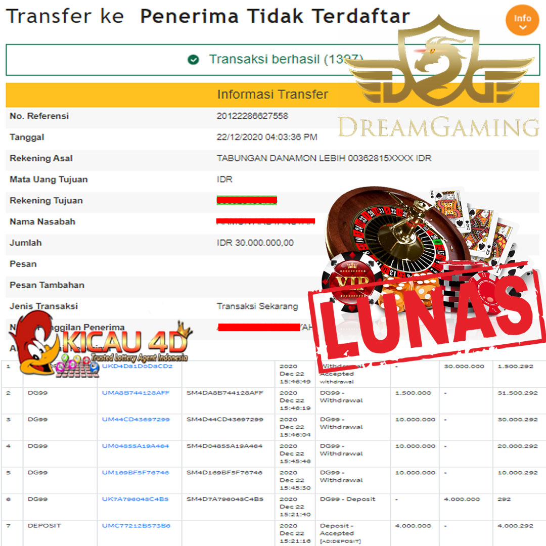 BUKTI JACKPOT KEMENANGAN MEMBER 30 JUTA KICAU4D