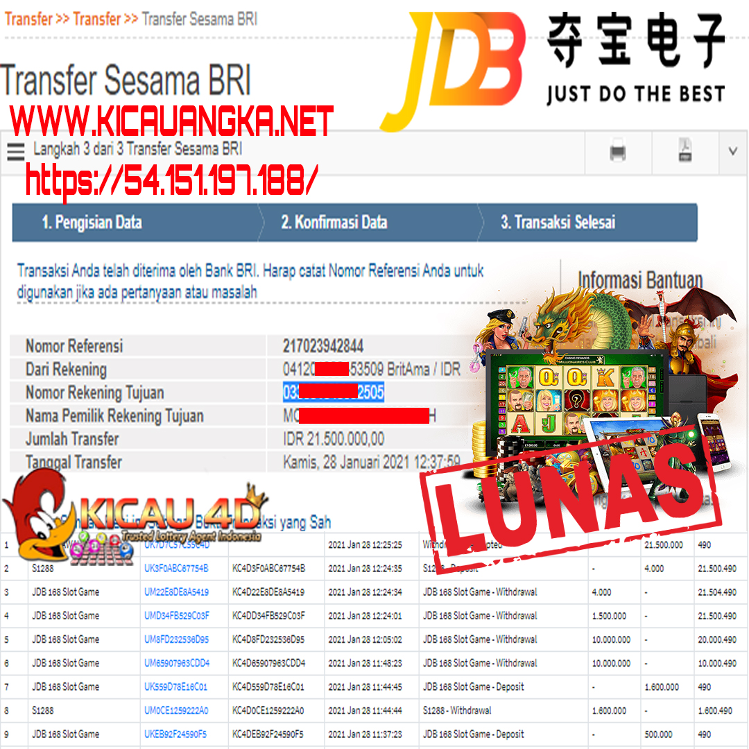 BUKTI KEMENANGAN 21 JUTA SLOTGAME KICAU4D