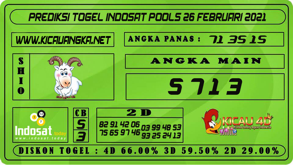 PREDIKSI TOGEL INDOSAT POOLS 26 FEBRUARI 2021