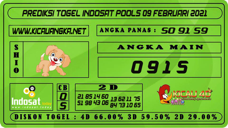 PREDIKSI TOGEL INDOSAT POOLS 09 FEBRUARI 2021