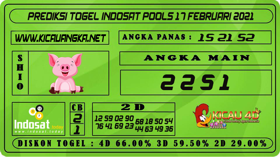 PREDIKSI TOGEL INDOSAT POOLS 17 FEBRUARI 2021