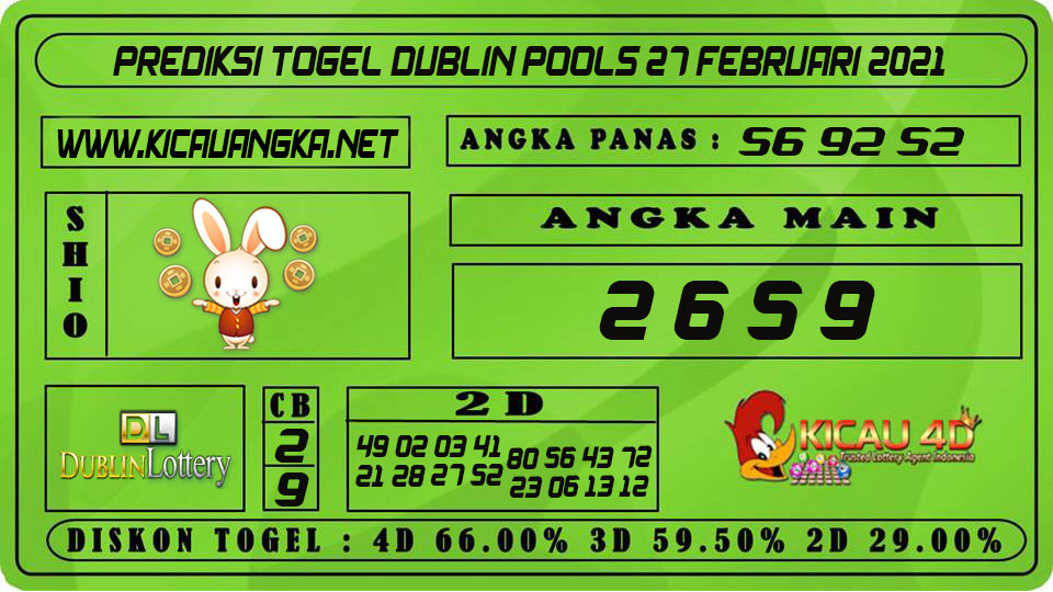 PREDIKSI TOGEL DUBLIN POOLS 27 FEBRUARI 2021