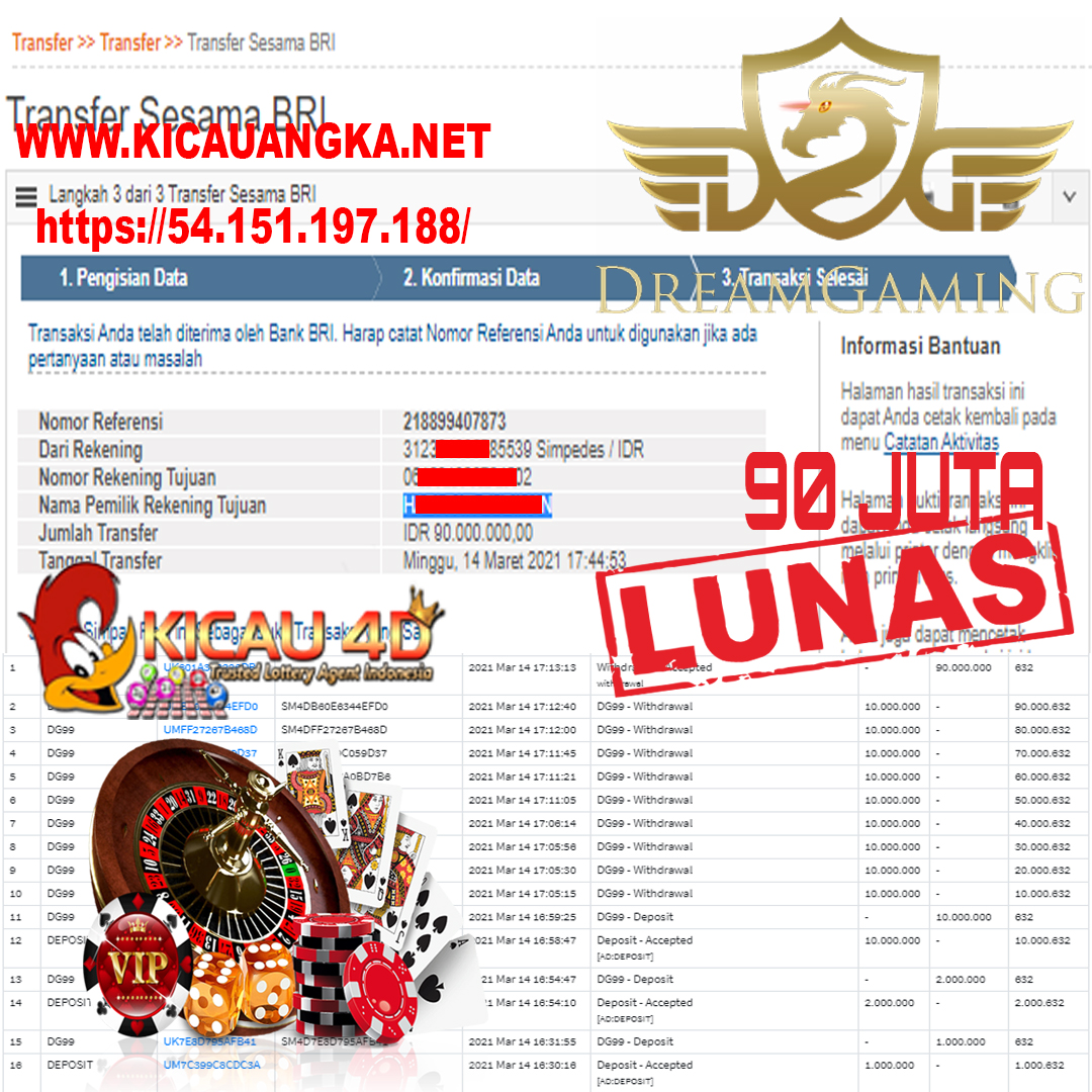 BUKTI JACKPOT KEMENANGAN MEMBER 90 JUTA KICAU4D