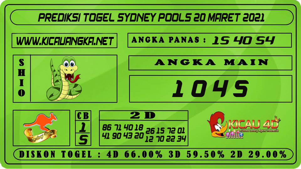 PREDIKSI TOGEL SYDNEY POOLS 20 MARET 2021