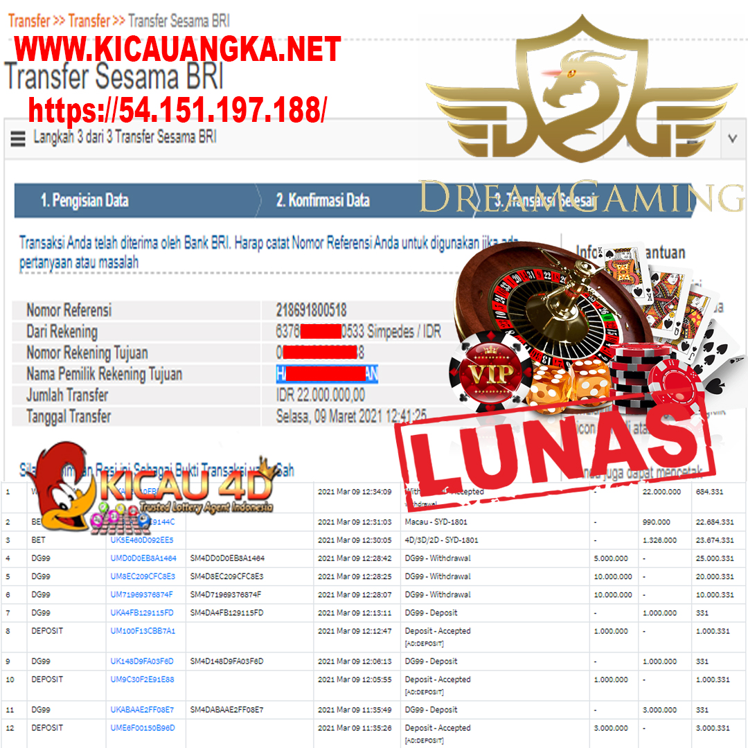 BUKTI JACKPOT KEMENANGAN MEMBER 22 JUTA KICAU4D